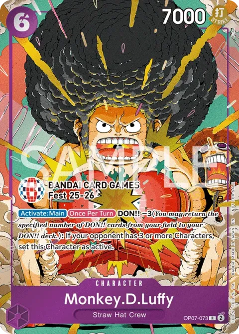 Carte One Piece Monkey.D.Luffy OP07-073 · parallèle, extension Cartes promo