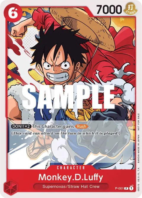 Carte One Piece Monkey.D.Luffy P-001 · parallèle, extension Cartes promo