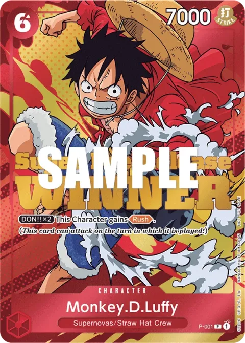 Carte One Piece Monkey.D.Luffy P-001 · parallèle 2, extension Cartes promo