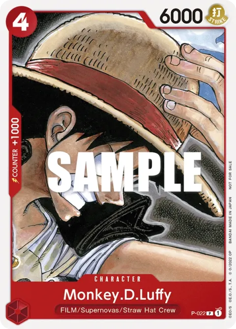 Carte One Piece Monkey.D.Luffy P-022, extension Cartes promo