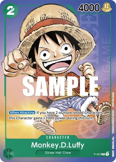 Carte One Piece Monkey.D.Luffy P-037, extension Cartes promo