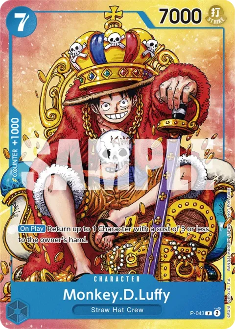 Carte One Piece Monkey.D.Luffy P-043, extension Cartes promo