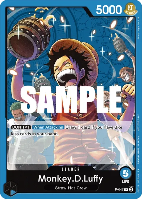 Carte One Piece Monkey.D.Luffy P-047, extension Cartes promo