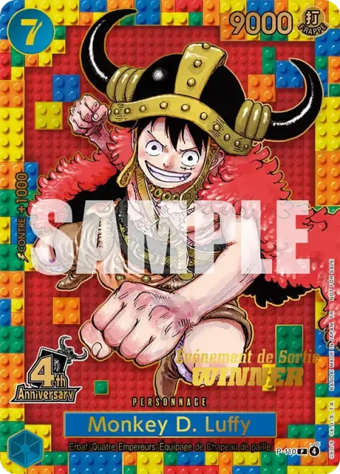 Carte One Piece Monkey D. Luffy P-110 · parallèle, extension Cartes promo