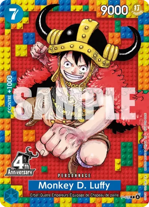 Carte One Piece Monkey D. Luffy P-110, extension Cartes promo