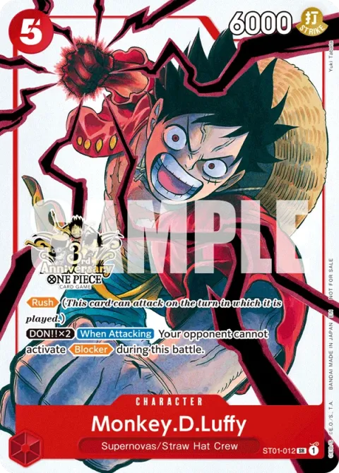 Carte One Piece Monkey.D.Luffy ST01-012 · parallèle 5, extension Cartes promo