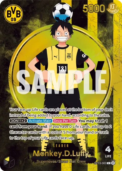 Carte One Piece Monkey.D.Luffy ST13-003 · parallèle 2, extension Cartes promo
