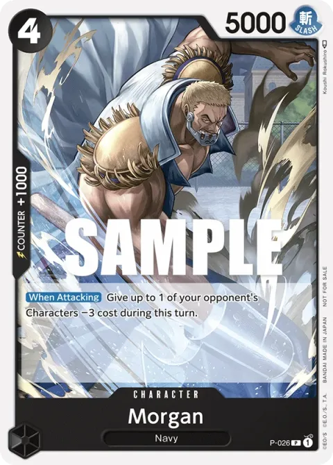 Carte One Piece Morgan P-026, extension Cartes promo