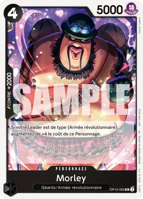 Carte One Piece Morley OP12-093 · parallèle, extension Cartes promo