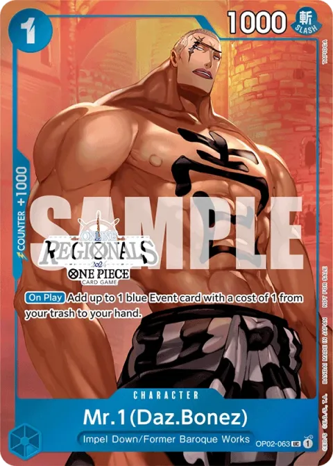 Carte One Piece Mr.1(Daz.Bonez) OP02-063 · parallèle, extension Cartes promo