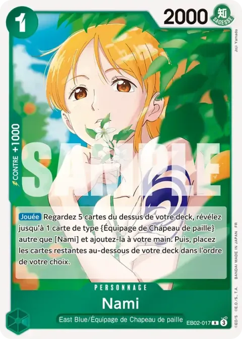 Carte One Piece Nami EB02-017 · parallèle 2, extension Cartes promo
