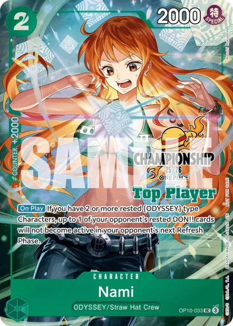 Carte One Piece Nami OP10-033 · parallèle, extension Cartes promo
