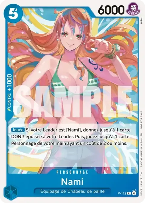 Carte One Piece Nami P-112, extension Cartes promo