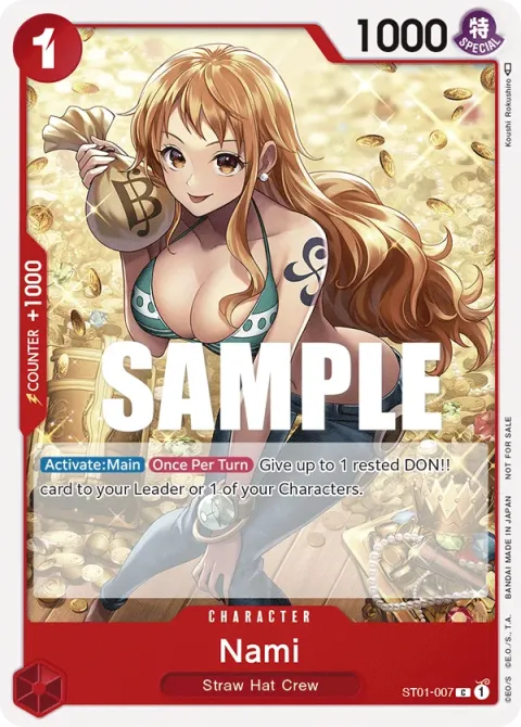 Carte One Piece Nami ST01-007 · parallèle 2, extension Cartes promo