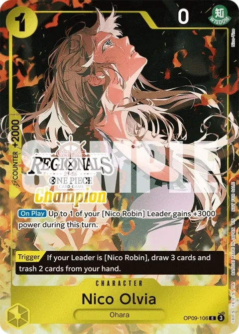Carte One Piece Nico Olvia OP09-106 · parallèle 3, extension Cartes promo