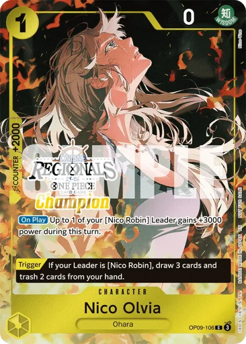 Carte One Piece Nico Olvia OP09-106 · parallèle 6, extension Cartes promo