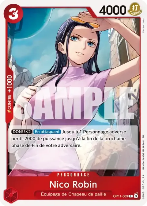 Carte One Piece Nico Robin OP11-009 · parallèle, extension Cartes promo