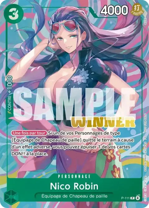 Carte One Piece Nico Robin P-111 · parallèle, extension Cartes promo
