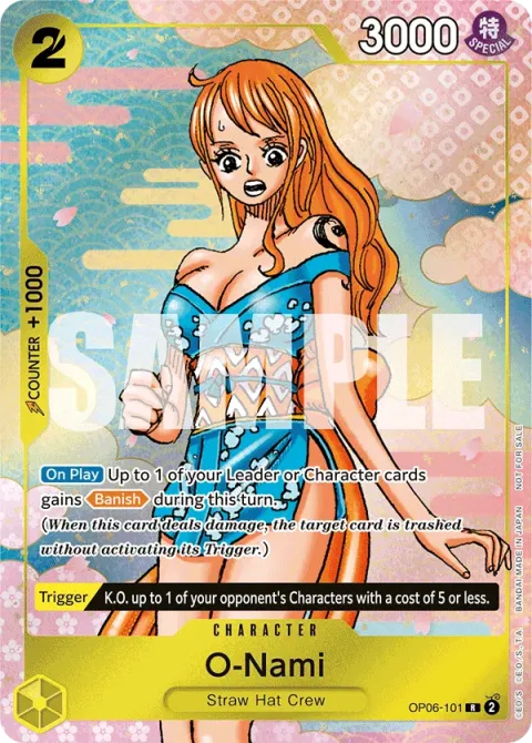 Carte One Piece O-Nami OP06-101 · parallèle 3, extension Cartes promo