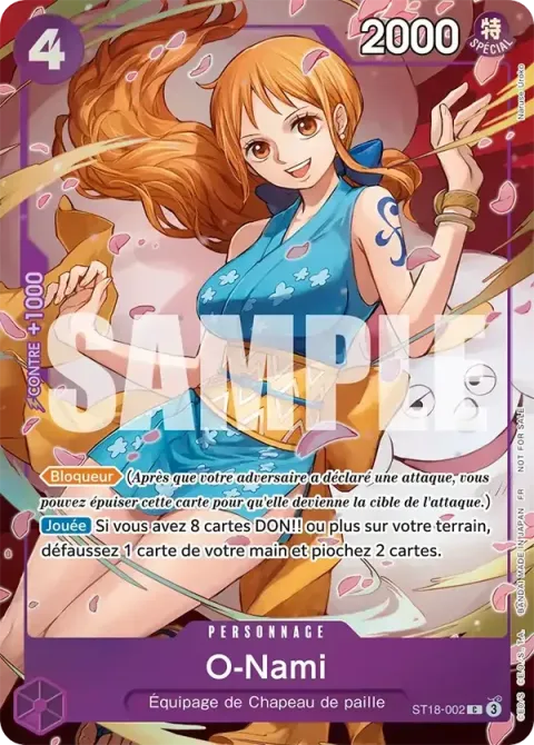 Carte One Piece O-Nami ST18-002 · parallèle 2, extension Cartes promo