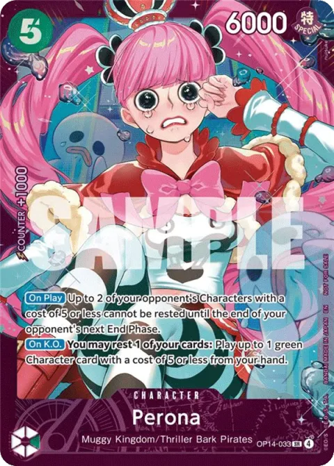 Carte One Piece Perona OP14-033 · parallèle 2, extension Cartes promo