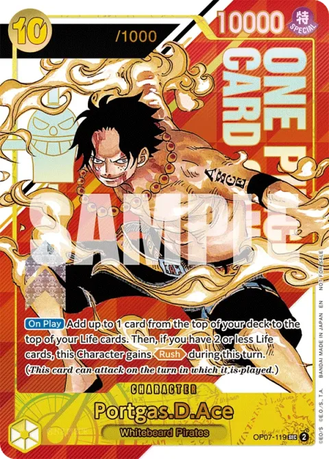 Carte One Piece Portgas.D.Ace OP07-119 · parallèle 2, extension Cartes promo