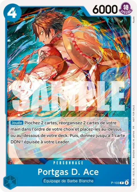 Carte One Piece Portgas D. Ace P-103, extension Cartes promo