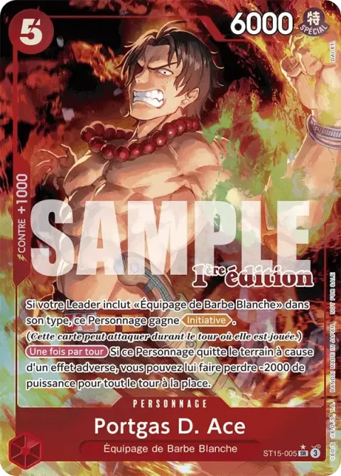 Carte One Piece Portgas D. Ace ST15-005 · parallèle 2, extension Cartes promo