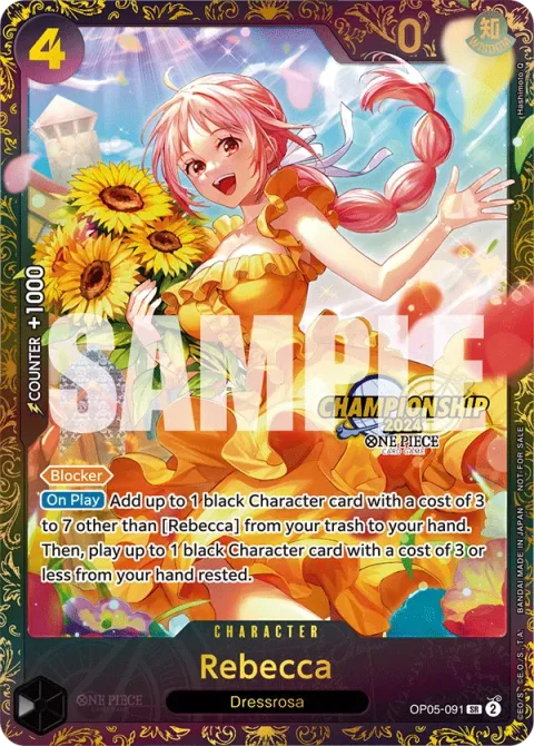 Carte One Piece Rebecca OP05-091 · parallèle 3, extension Cartes promo