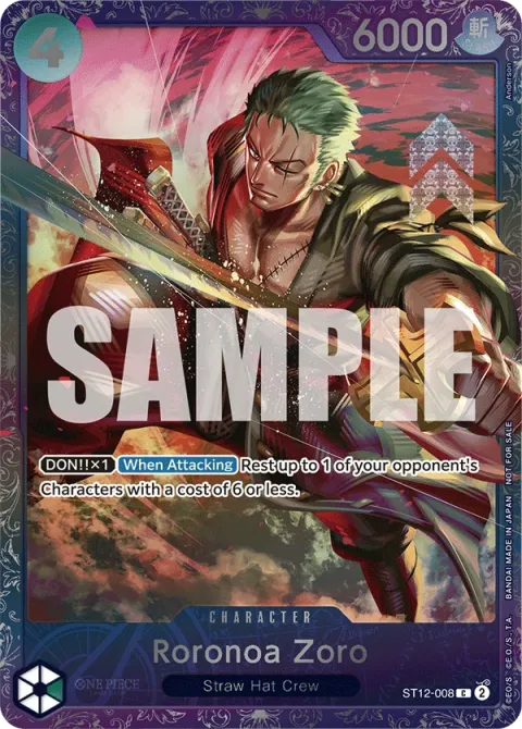 Carte One Piece Roronoa Zoro ST12-008 · parallèle, extension Cartes promo