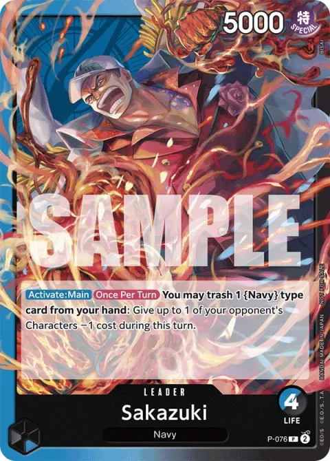 Carte One Piece Sakazuki P-076, extension Cartes promo