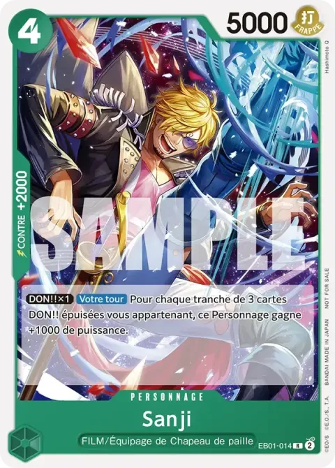 Carte One Piece Sanji EB01-014 · parallèle, extension Cartes promo
