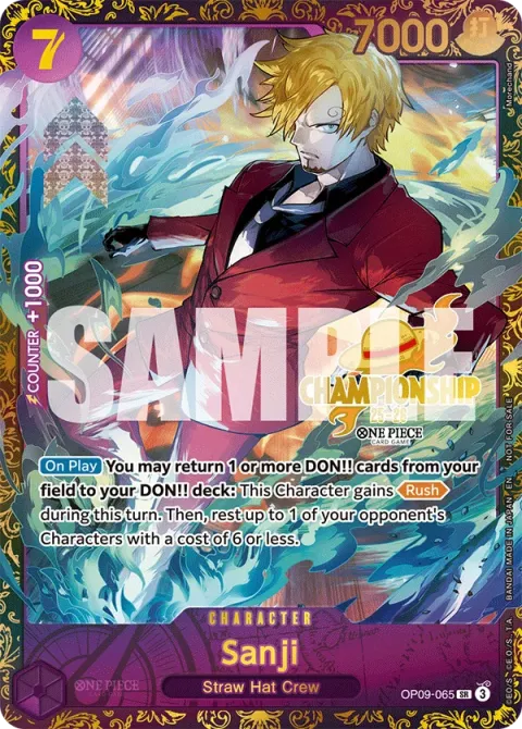 Carte One Piece Sanji OP09-065 · parallèle 2, extension Cartes promo
