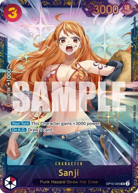 Carte One Piece Sanji OP10-005 · parallèle 2, extension Cartes promo