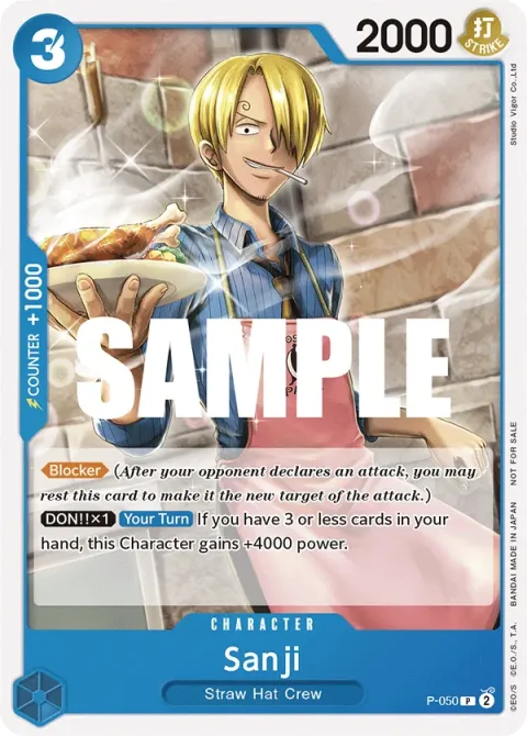 Carte One Piece Sanji P-050, extension Cartes promo