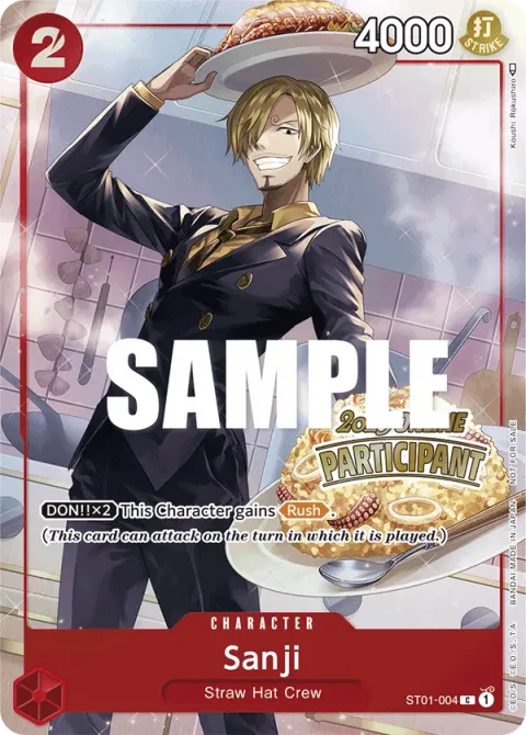 Carte One Piece Sanji ST01-004 · parallèle, extension Cartes promo