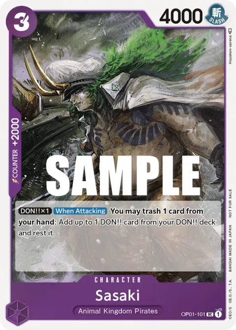 Carte One Piece Sasaki OP01-101 · parallèle, extension Cartes promo