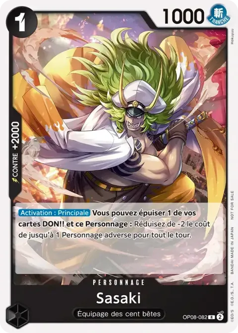 Carte One Piece Sasaki OP08-082 · parallèle, extension Cartes promo