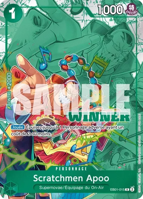Carte One Piece Scratchmen Apoo EB01-015 · parallèle 2, extension Cartes promo
