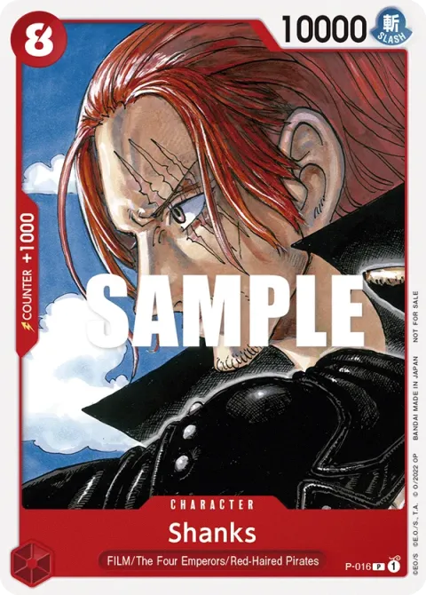 Carte One Piece Shanks P-016, extension Cartes promo