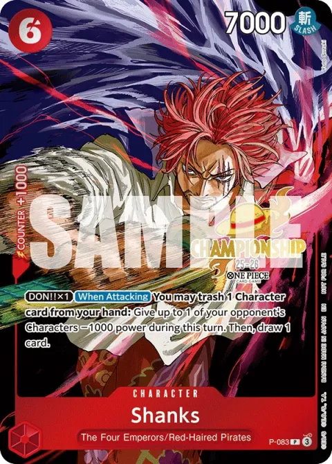 Carte One Piece Shanks P-083 · parallèle, extension Cartes promo