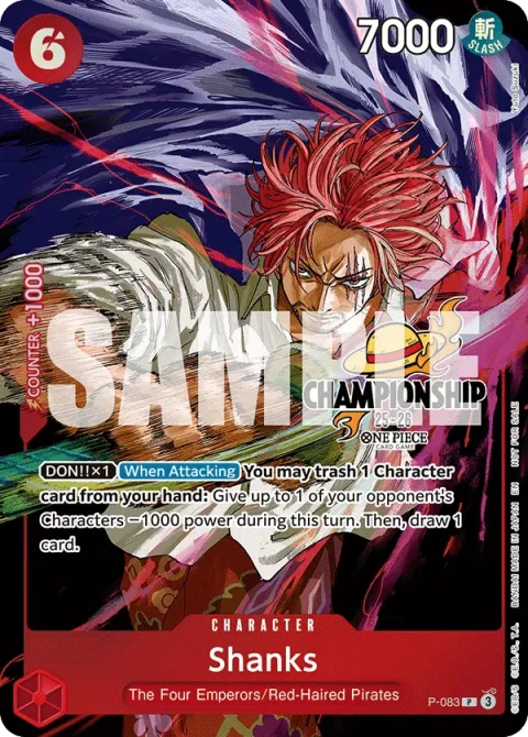 Carte One Piece Shanks P-083 · parallèle 2, extension Cartes promo