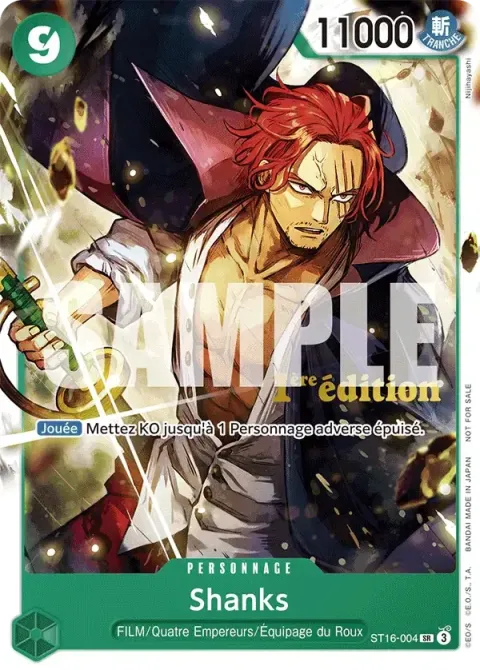 Carte One Piece Shanks ST16-004 · parallèle, extension Cartes promo