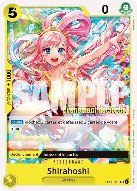 Carte One Piece Shirahoshi OP03-116 · parallèle, extension Cartes promo