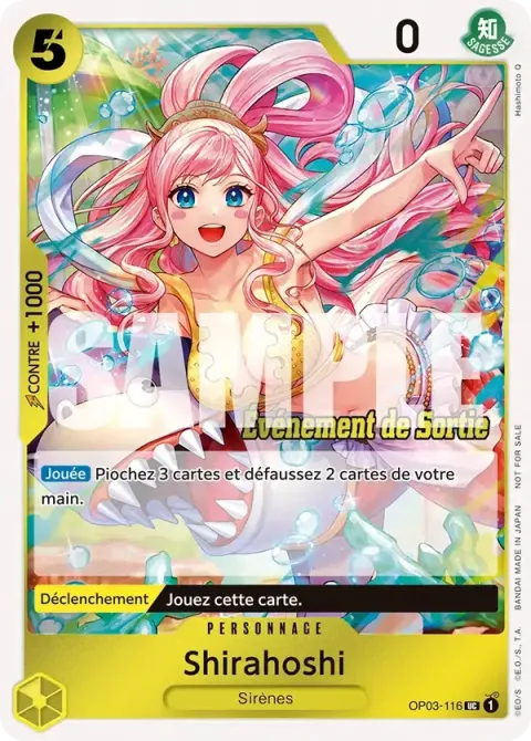 Carte One Piece Shirahoshi OP03-116 · parallèle 2, extension Cartes promo