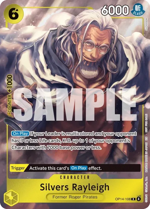Carte One Piece Silvers Rayleigh OP14-108 · parallèle 2, extension Cartes promo