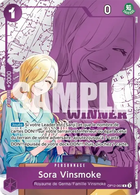 Carte One Piece Sora Vinsmoke OP12-062 · parallèle 2, extension Cartes promo