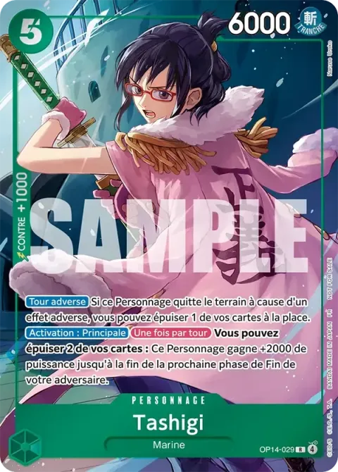 Carte One Piece Tashigi OP14-029 · parallèle 2, extension Cartes promo