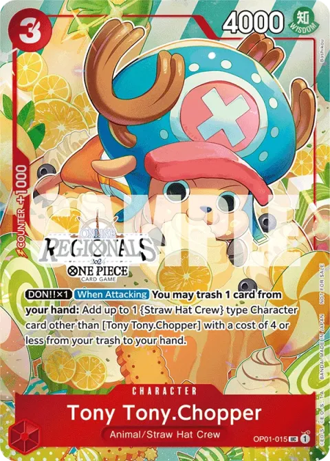 Carte One Piece Tony Tony.Chopper OP01-015 · parallèle, extension Cartes promo