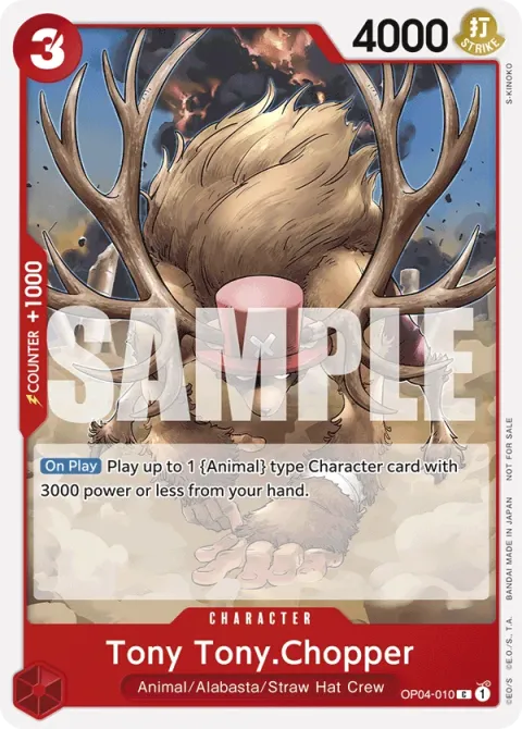 Carte One Piece Tony Tony.Chopper OP04-010 · parallèle, extension Cartes promo